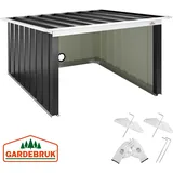 Gardebruk Mähroboter Garage Metall Wetterbeständig Kabelführung 4x Erdanker Carport Rasen Garten Pultdach Anthrazit