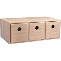 Rayher 62909505 Holzkommode mit 3 Schubladen, FSC 100%, natur,