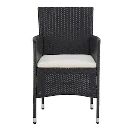 vidaXL Garten-Essstühle 2 Stk. Poly Rattan Schwarz