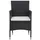 vidaXL Garten-Essstühle 2 Stk. Poly Rattan Schwarz