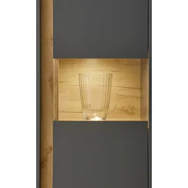 Home Affaire Wohnwand City/Giron, moderne Anbauwand, Komplettset in vielen Farben verfügbar, (Set, 3-St), enthält eine Vitrine & zwei Hängeschränke grau