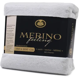 Gözze Merino Decke 150 x 200 cm silber