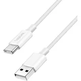 Logilink USB-C® Kabel USB 2.0 USB-A Stecker, USB-C® Stecker 1.5m Weiß CU0322