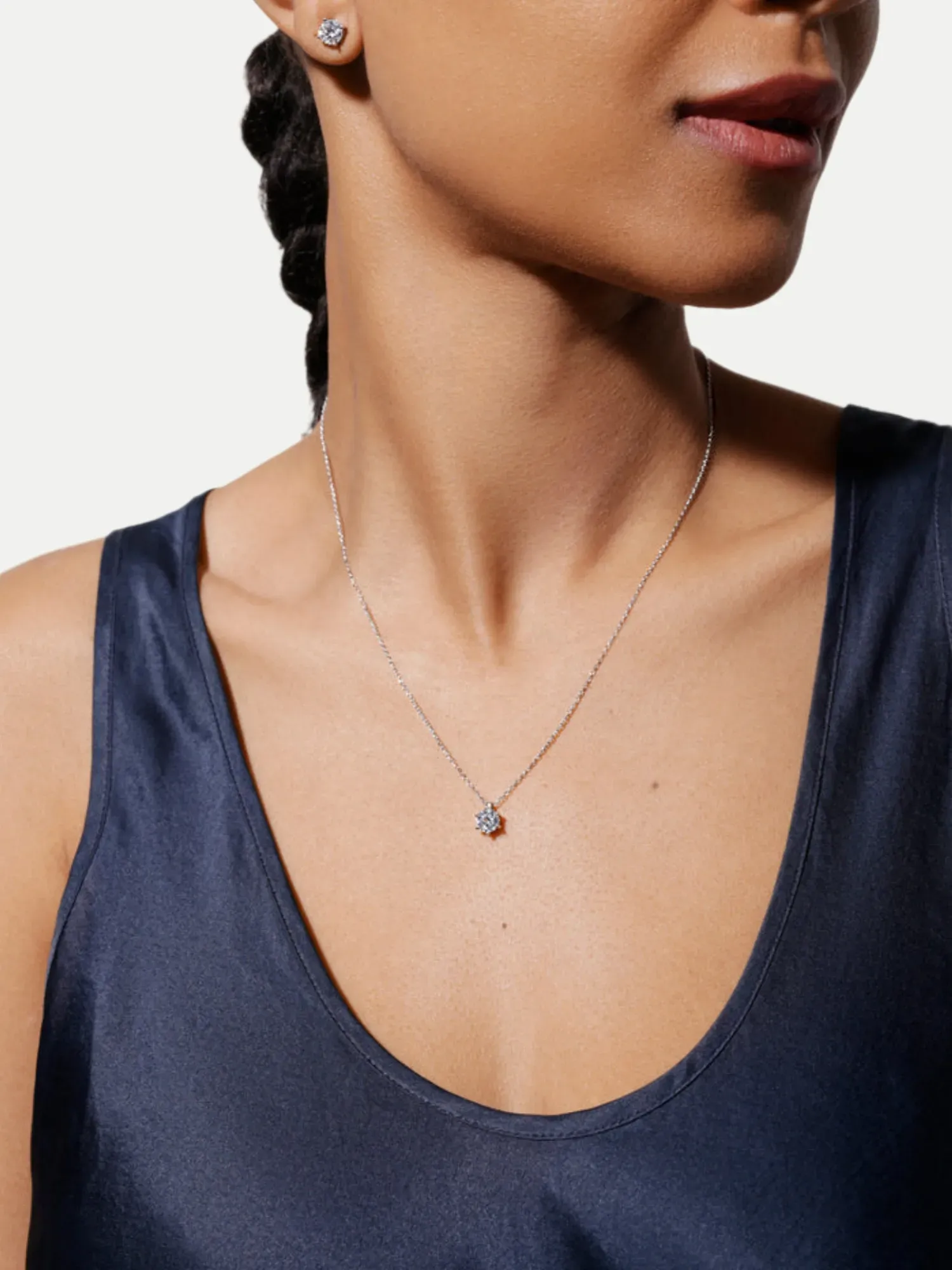 Kette mit 1 Karat Moissanite Blau