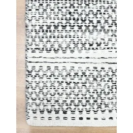 Myflair Wooly Nature Handwebteppich 60 x 90 cm Schwarz/Weiß