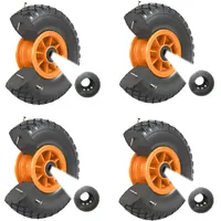 Baumarktplus 4x Sackkarrenrad PU-Rad 260x85 mm 3.00-4 75 mm