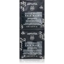 Apivita Express Beauty Purifying Face Mask Propolis Reinigende schwarze Maske für fettige Haut 2 x 8 ml