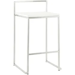 Tresenhocker Stahlkonstruktion | 76,5 cm Gesamthöhe | Industriedesign Stapelbar | Weiß | Loft | Kadima Design