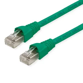 Telegärtner Patchkabel S/FTP 6a 100008982 RJ45 CAT 10.00m Grün Flammwidrig, mit Rastnasenschutz, Paarschirm, doppelt geschirmt