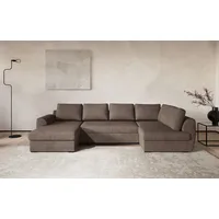 Cotta Wohnlandschaft Polyester U-Form 3-Sitzer Braun