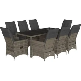 vidaXL Garten-Essgruppe 9-tlg. Grau