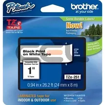 Brother TZe-251 laminiert schwarz auf weiß 2,4cm x 8m