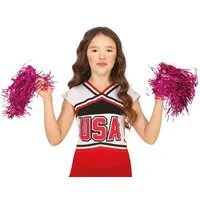 Fiestas Guirca Kostüm, Sportliche Cheerleader Pom Poms Blau Glitzernd Karneval Accessoires Pa