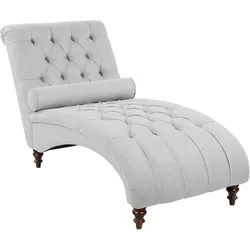 Chaiselongue Polsterbezug hellgrau MURET