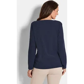 GOLDNER Langarm Melange Jersey-Oberteil Blau 40