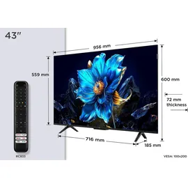 TCL P79K 43P79K 109,2 cm (43"), 3840 x 2160 Pixel, QLED, Smart-TV, WLAN, Metallisch - Silber