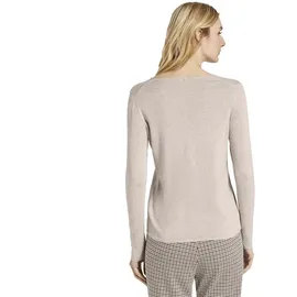 Tom Tailor Basic Pullover Mit V-ausschnitt Desert Sand Melange L