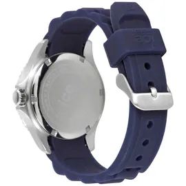 ICE-Watch Dino 35 mm Edelstahlgehäuse Silbergrau Silikonarmband Grün/Blau S