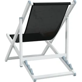 vidaXL Strandstuhl Klappbar Schwarz