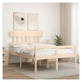 vidaXL Bett Seniorenbett mit Kopfteil 140x200 cm Massivholz beige 200 cm x 140 cm x 81 cm