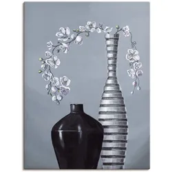 Wandbild ARTLAND "Metallische Vasen", grau (farbe bild(er): grau), B:60cm H:80cm, Bilder, als Alubild, Outdoorbild, Leinwandbild, Poster, Wandaufkleber