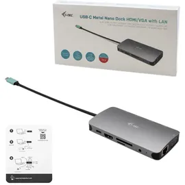 iTEC i-tec USB-C Metal Nano Dock 4K HDMI/VGA mit LAN + Power Delivery 100W