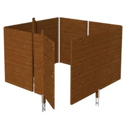 Skan Holz Abstellraum C2 für Carports - Profilschalung-nussbaum