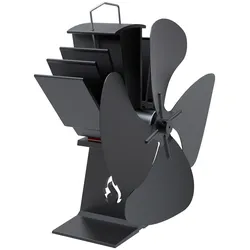 Kaminventilator ADURO "wärmebetrieben", schwarz, B:13,4cm H:21,2cm T:10cm, Ventilatoren, für Kaminöfen
