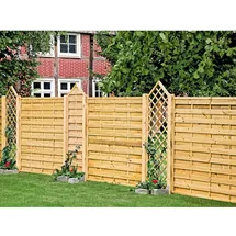 Tetzner & Jentzsch Sichtschutzzaun Gotik-Massiv 60 x 210 cm Grün Holz