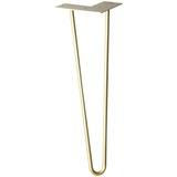 Wagner Möbelbein/Tischbein/Möbelfuß - Hairpin Leg Retro Style - Stahl Gold, 12 x 12 x 40 cm, Bein konisch/schräg verlaufend, integrierte Anschraubplatte - 12824501