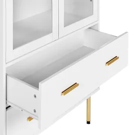 Beliani Vitrine Milora 80 x 40 x 160 cm Weiß/Gold