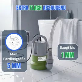 chm Tauchpumpe flachsaugend bis 1mm 400 Watt mit integriertem schwimmer und Überhitzungsschutz