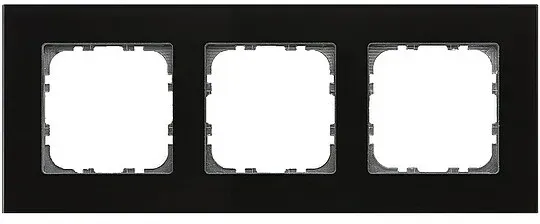 Glasrahmen Taster 3-fach für 55 mm Programme, Schwarz