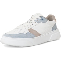 Marco Tozzi by Guido Maria Kretschmer Sneaker flach aus Leder mit dicker Sohle, Mehrfarbig (White Lt Blue), 43