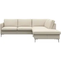 FLEXLUX Ecksofa »Fiore, L-Form«, schmale Armlehnen, Füße alufarben, B/T 234/225 cm, Kaltschaum im Sitz weiß