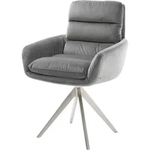 DeLife Abelia-Flex mit Armlehnen Kreuzgestell kantig Samt Grau