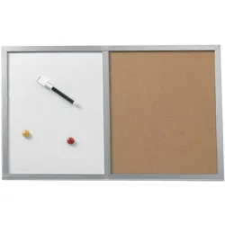 herlitz Kombi-Tafel, (B)600 x (H)400 mm, Holzrahmen silber