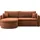 WFL GROUP Ecksofa Cora mit Schlaffunktion & Stauraum, Universell Rechts/Links, Orange Kupfer Cord Chenille 260/82/160 cm