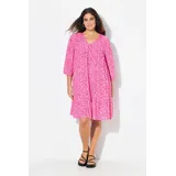 Ulla Popken Midikleid Volantsaum Rosa 50/52