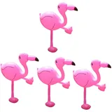WEKAMOS 4 Stück Aufblasbares Flamingo Schwimmspielzeug Kinder Wasserspielzeug Strand Poolparty PVC Langlebig