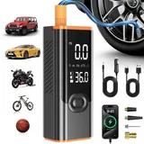 Akku Luftpumpe Fahrrad Kompressor Elektrische – Tragbare Mini Pumpe mit LCD Display für Auto Ball Reifen Matratze Camping