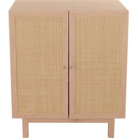 MCW Highboard MCW-M51, Kommode Schrank Sideboard, Staufächer, Kubu Rattan 98x79x42cm natur