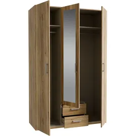 Forte Drehtürenschrank 2-türig 133,2 x 210,5 x 54,2 cm Mauvella Eiche