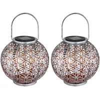 ETC Shop Laterne Metall 20x29 cm 2er Set silber