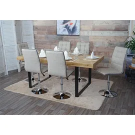 MCW Esszimmerstuhl MCW-C41 Stoff creme-grau 6er Set