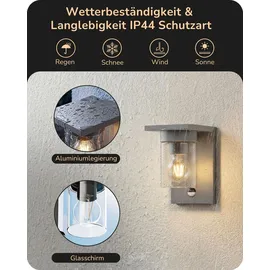EDISHINE Außenwandleuchte Aluminium, Glas 191x120x150mm ohne Leuchtmittel Anthrazit