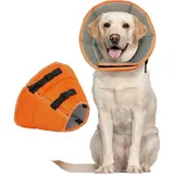 Kuoser Schutzkragen Halskrause Hund Leckschutz Schutzkragen Einstellbar Biss Leckwunden orange