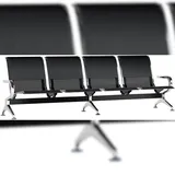 CLP Wartebank Airport Kunstleder schwarz/schwarz/4-Sitzer