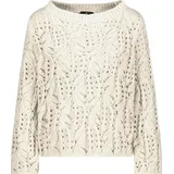 Monari Strickpullover Chenille Ajour Mit klassischem U-Boot Ausschnitt Monari creamy 38