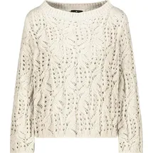 Monari Strickpullover »Pullover Chenille Ajour«, Mit klassischem U-Boot-Ausschnitt Monari creamy beige 38